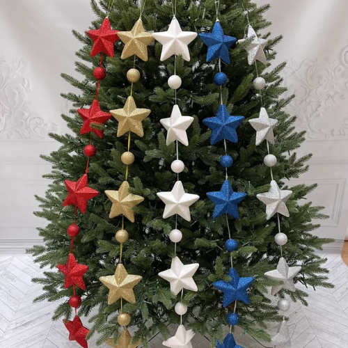 Гирлянда Звездопад 104 см., диаметр 13 см., серебряная, пенопласт, Christmas DeLuxe (89424) 