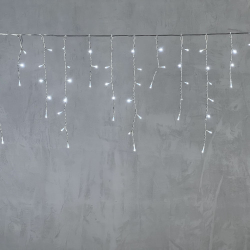 Гирлянда Бахрома 3,1*0,5 м., 24В., 150 холодно белых LED ламп, провод прозрачный ПВХ, IP54, LTC (PIL150-10-1W)