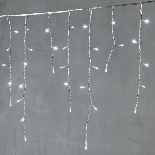 Гирлянда Бахрома 3,1*0,5 м., 24В., 150 холодно белых LED ламп, провод прозрачный ПВХ, IP54, LTC (PIL150-10-1W)