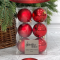 Набор пластиковых шаров Парис 80 мм., красный, 6 шт., Christmas DeLuxe (87568)