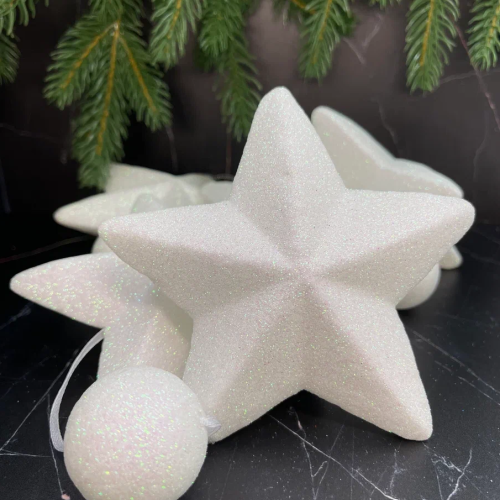 Гирлянда Звездопад 104 см., диаметр 13 см., белая, пенопласт, Christmas DeLuxe (89426) 