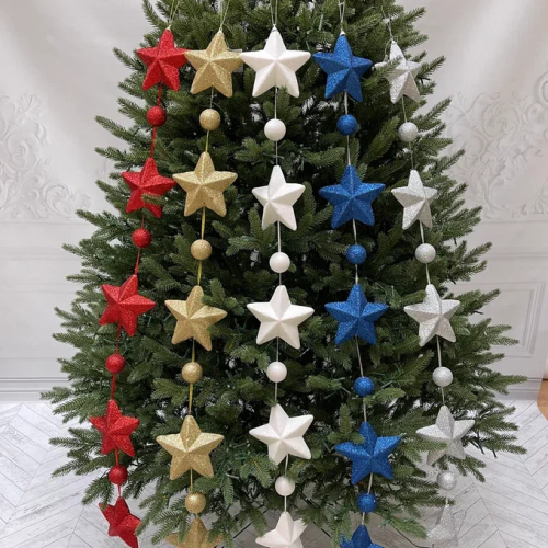 Гирлянда Звездопад 104 см., диаметр 13 см., белая, пенопласт, Christmas DeLuxe (89426) 