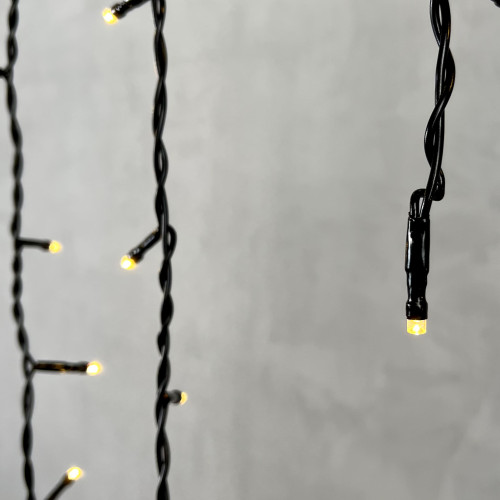 Гирлянда Бахрома 3,1*0,5 м., 24В., 150 тепло-белых LED ламп, провод черный ПВХ, IP54, LTC (PIL150-11-1WW)