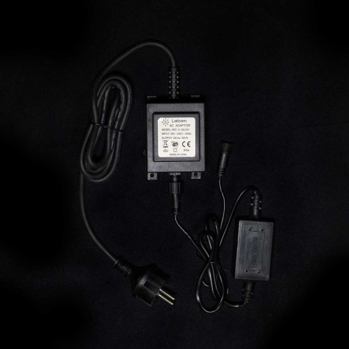 Трансформатор 60W с выпрямителем 24В., до 1000 LED, провод черный Каучук, IP65, LTC (PTR60-3A)