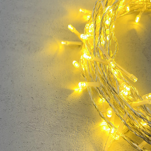 Светодиодная гирлянда 20 м., 200 шампань LED ламп, 24V., прозрачный силиконовый провод, IP65, Beauty Led (EST200-10-1CH)