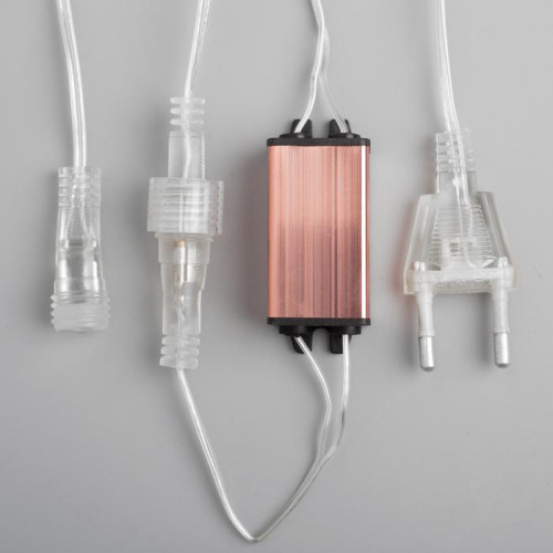 Гирлянда Сосульки рифленые 2.5×0.42 м., IP65, прозрачная нить, 288 мульти LED с эффектом стекания, 12 В., Luazon Lighting (5248348)