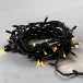 Светодиодная гирлянда Sealed с супер - мерцанием 10 м., 220V ., 75 теплых белых LED ламп, черный каучук, LTC (LL75ABL-1-2WW)