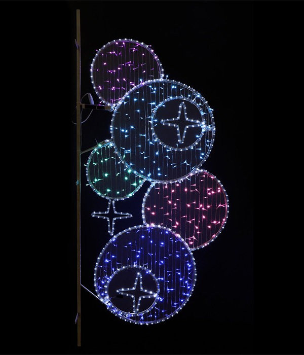 Светодиодная консоль Фейерверк, 105*170 см., разноцветные LED лампы, прозрачный силикон, Beauty Led (SKL6-2P) 