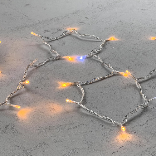 Светодиодная нить 100 желтых LED ламп с мерцанием, 10 м., 24В., прозрачный провод ПВХ, LTC (PST100BLW-10-1Y)