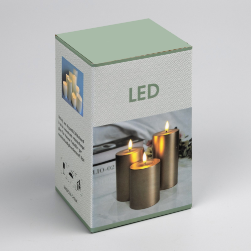  Светодиодная свеча бежевая 7×13×7 см., пластик, батарейки ААх2, Luazon Lighting (9907599)