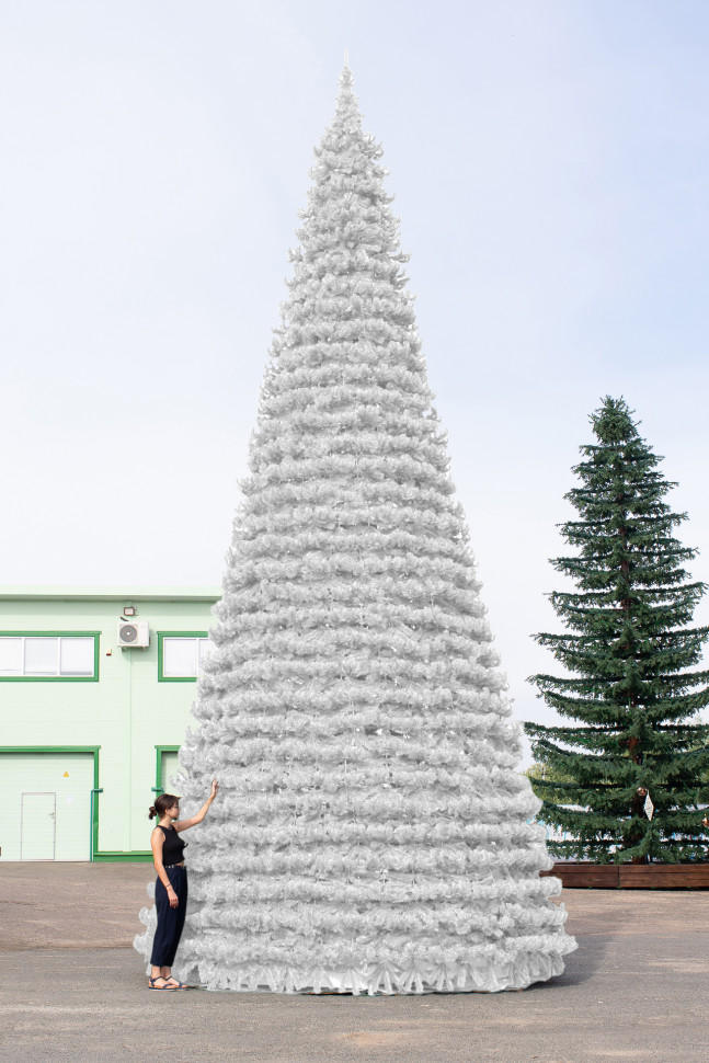 Уличная елка Испанская белая 4 м., каркасная, ПВХ, Green Trees (GT4ISPVCW)