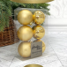 Набор пластиковых шаров Парис 80 мм., золото, 6 шт., Christmas DeLuxe (87563)