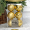 Набор пластиковых шаров Парис 80 мм., золото, 6 шт., Christmas DeLuxe (87563)