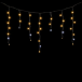 Светодиодная бахрома с колпачком 3,1*0,5 м., 120 желтых белых LED ламп, мерцание, каучуковый черный провод, LTC (LL120BLW-1-2Y)