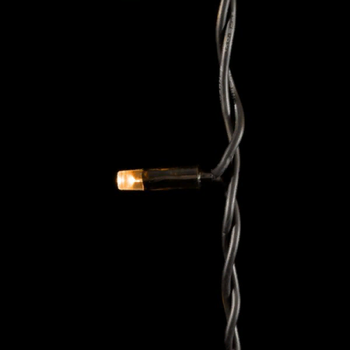 Светодиодная бахрома с колпачком 3,1*0,5 м., 120 желтых белых LED ламп, мерцание, каучуковый черный провод, LTC (LL120BLW-1-2Y)