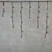 Светодиодная бахрома с колпачком 3,1*0,5 м., 120 желтых белых LED ламп, мерцание, каучуковый черный провод, LTC (LL120BLW-1-2Y)