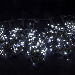 Гирлянда на дерево 5*20 м., 220V, 665 холодных белых LED ламп, черный каучук, Winner Light (w.07.7B.665*5+)