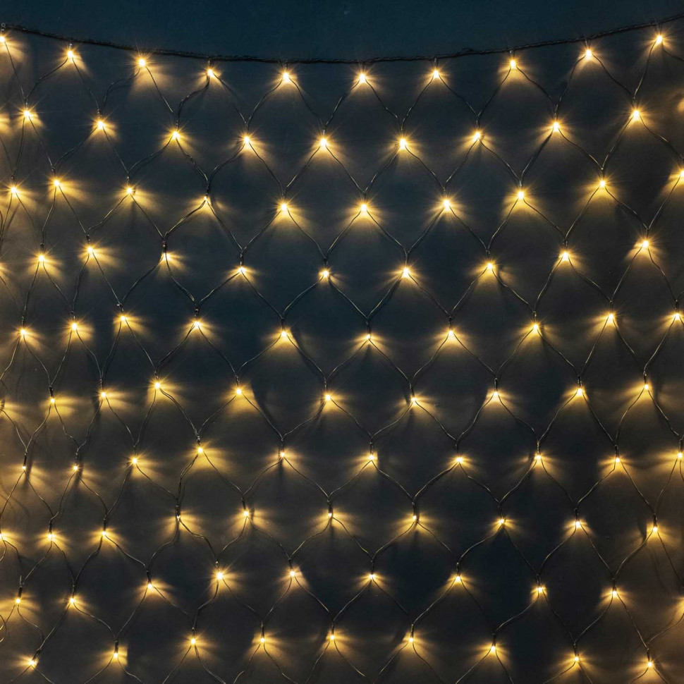 Светодиодная сетка 2*2 м., 24V, 256 теплых белых LED ламп, черный ПВХ, LTC (NTL256M-11-1WW)