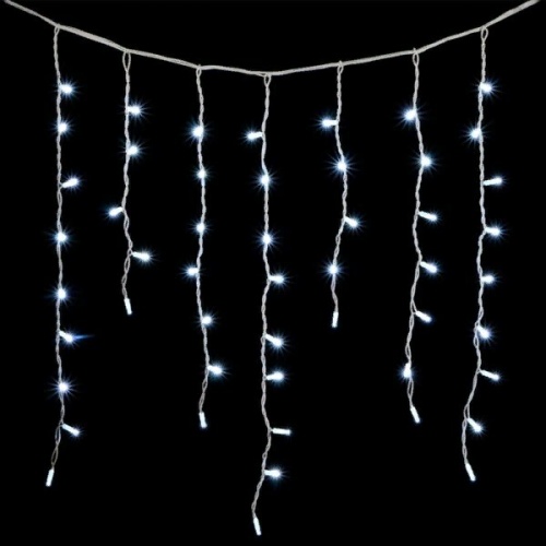Светодиодная бахрома с колпачком 3,2*0,9 м., 168 белых LED ламп, каучуковый белый провод, LTC (LL168-8-2W)