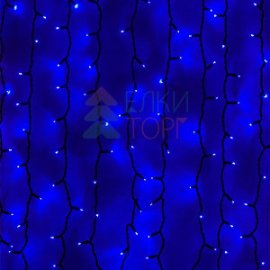 Светодиодный занавес Sealed 1*3 м., 220V., 300 синих LED ламп, черный каучук, Beauty Led (LL301-1-2B)
