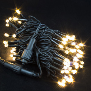  Светодиодная нить статика 10 м., 100 теплых белых LED, черный каучук IP 65, соединяемая, Winner (ww.01.7B.100+)