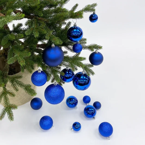 Набор пластиковых шаров Гамма 46 шт., синий, ChristmasDeLuxe (85396-88085)