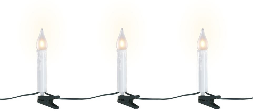 Светодиодная гирлянда в форме свечи 7.5 м., 220 V., 16 LED ламп, зеленый ПВХ, Kaemingk (490800)