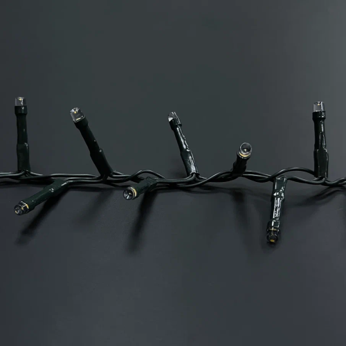 Светодиодная нить Snake Light 2000 теплых белых ламп, 40 м., 24В, 8 режимов, зеленый провод, для елки 260-300 см., Christmas DeLuxe (85744)
