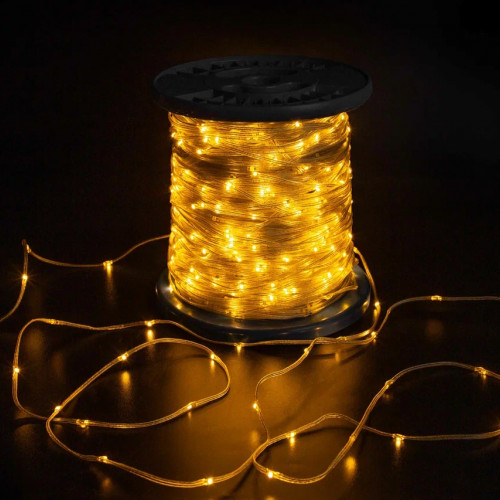 Светодиодная гирлянда &quot;Краса&quot; 200м, 2000 LED, 24V, прозрачный светодиод,  теплая белая, статика, прозрачный провод ПВХ, Teamprof (TPF-CR200-24V-TT/WW)