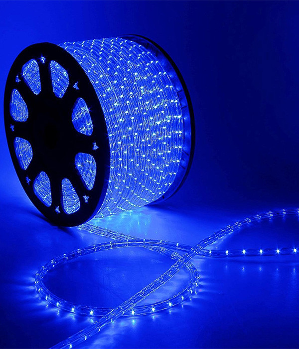 Светодиодный Дюралайт Ø13 мм., Синий 220В, 36 LED/м., Свечение 360°, IP65, Бухта 100 м., LTC (F3-H1-220V-B)