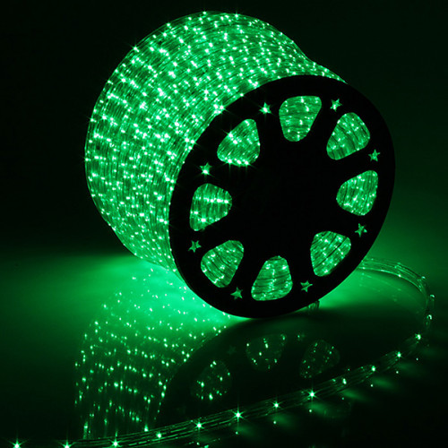 Светодиодный Дюралайт Ø13 мм., Зеленый 220В, 36 LED/м., Свечение 360°, IP65, Бухта 100 м., LTC (F3-H1-220V-G)