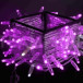 Светодиодная нить 100 фиолетовых LED ламп, 10 м., 24В, мерцание, прозрачный провод ПВХ, Teamprof (TPF-S10CF-24V-CT/V)