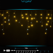 Светодиодная мерцающая бахрома 12 м., нити 0,3*0,4*0,6 м., 408 теплых белых LED, черный каучук, IP 65, соединяемая, Winner (ww.02.7B.408.F+)