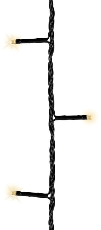 Светодиодная гирлянда на батарейках с контроллером 7.1 м., 96 теплых белых LED ламп, 3 батарейки типа АА, черный ПВХ провод, Kaemingk (497141)