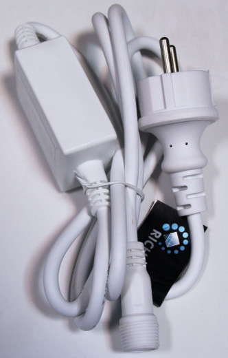 Блок питания для гирлянд с эффектом мерцания, 1.5 м., 220 V, 2А, белый провод, Rich LED (RL-220AC/DC-2AF-W) — 