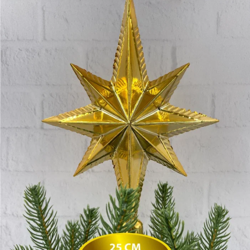 Елочная макушка Звезда Востока 25 см., пластик, золото, Christmas DeLuxe (89604)