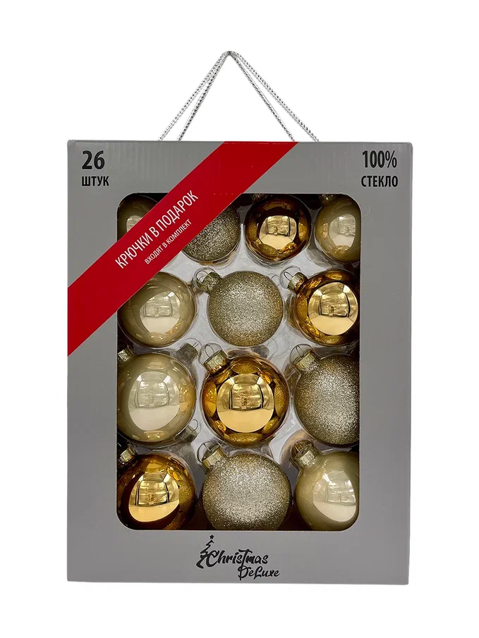 Набор стеклянных шаров Брызги шампанского 26 шт., Christmas DeLuxe (84501-86460)
