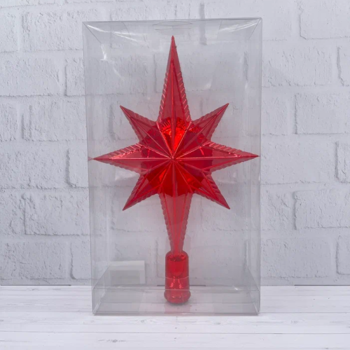 Елочная макушка Звезда Востока 25 см., пластик, красный, Christmas DeLuxe (89603)