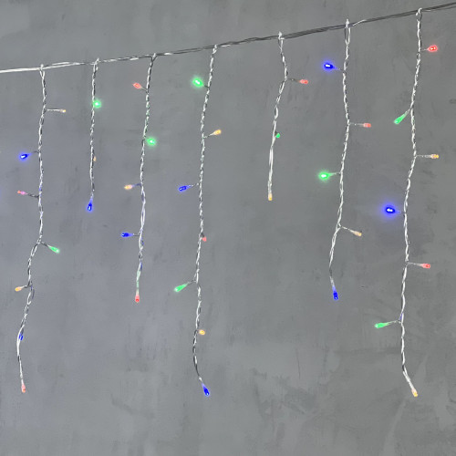 Светодиодная бахрома 3,1*0,5 м., 150 разноцветных LED ламп, прозрачный провод ПВХ, LTC (PIL150-10-2M)