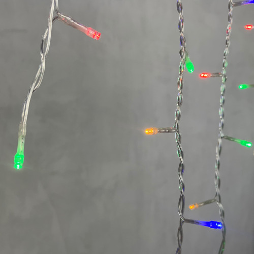 Светодиодная бахрома 3,1*0,5 м., 150 разноцветных LED ламп, прозрачный провод ПВХ, LTC (PIL150-10-2M)