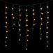 Светодиодная бахрома с колпачком 3,2*0,9 м., 168 теплых белых LED ламп, мерцание, каучуковый черный провод, LTC (LL168BLW-1-2WW)