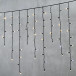 Светодиодная бахрома с колпачком 3,2*0,9 м., 168 теплых белых LED ламп, мерцание, каучуковый черный провод, LTC (LL168BLW-1-2WW)