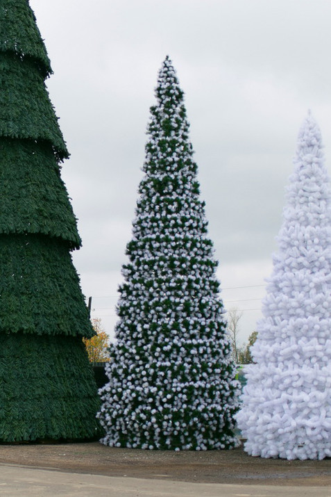 Уличная сосна Евро-2 зеленая c белыми кончиками 15 м., каркасная, Леска, Green Trees (GT15EVLESWK)