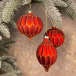 Набор стеклянных украшений Золотой узор 80 мм., 12 шт., красный, Christmas DeLuxe (86800)