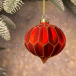 Набор стеклянных украшений Золотой узор 80 мм., 12 шт., красный, Christmas DeLuxe (86800)
