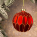 Набор стеклянных украшений Золотой узор 80 мм., 12 шт., красный, Christmas DeLuxe (86800)