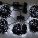 Комплект гирлянд для деревьев 5 лучей по 20 м., 24V., 900 холодных белых LED ламп, черный силикон, Beauty Led (KFT900-2W11-1W)