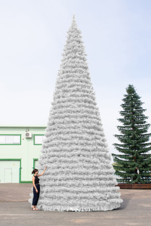 Уличная елка Испанская белая 24 м., каркасная, ПВХ, Green Trees (GT24ISPVCW)