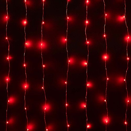 Светодиодный занавес Роса 1.6*1.6 м., 256 красных LED ламп, прозрачный провод, Beauty Led (Curtain 256-10-R)