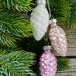 Набор стеклянных украшений Гроздь Шишек, 3 шт., 6 см., лилово-розовый, Christmas DeLuxe (89873)